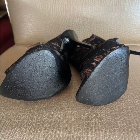 Made in Italy peep toe Lace black high stiletto heels size EU37 - Picture 11 of 12